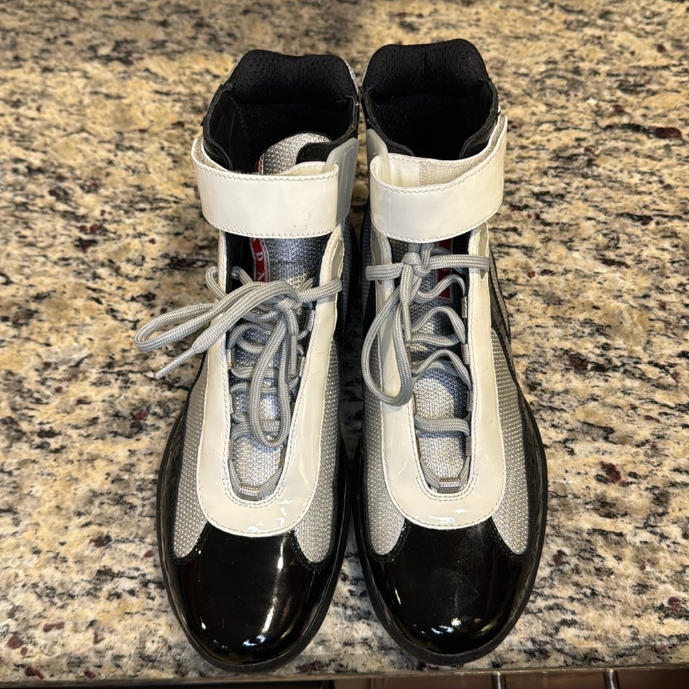 Black and White High-Top Sneakers